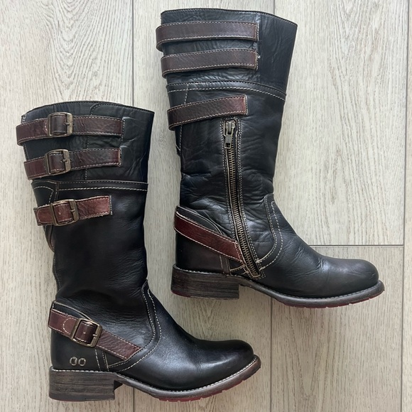 Bed Stu Dorset Women’s Leather Moto Style Boots with Buckles 7.5 - Picture 3 of 11